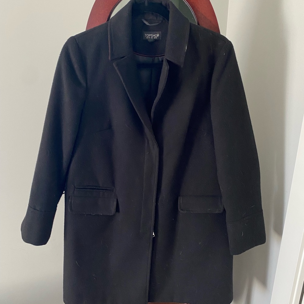 TOPSHOP Black Coat with Zipper - Picture 3 of 5